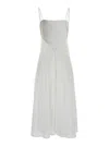 Tory Burch Midi White Dress With Embroidery In Cotton Woman In White
