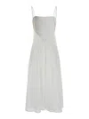 Tory Burch Midi White Dress With Embroidery In Cotton Woman In White