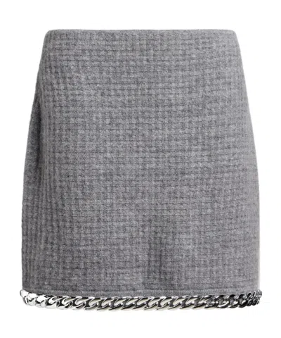 Tory Burch Mid-length Knitted Pencil Skirt In Gray