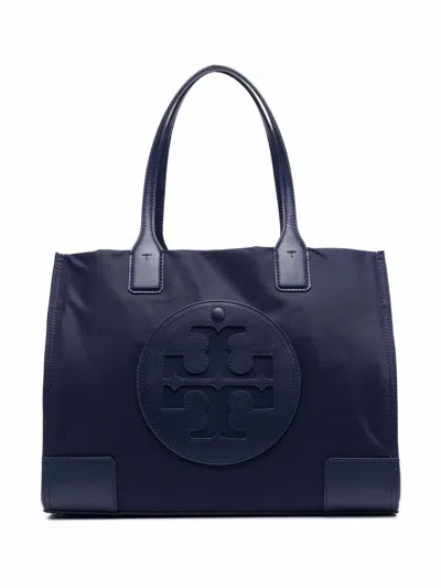 Tory Burch Midnight Blue Handbag With Embossed Logo