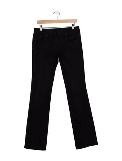 Pre-owned Tory Burch Mid-rise Flared Jeans In Black