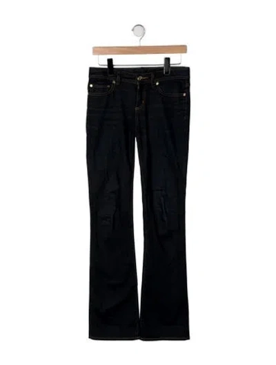 Pre-owned Tory Burch Mid-rise Flared Jeans In Black