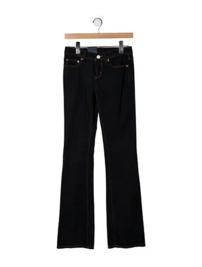 Pre-owned Tory Burch Mid-rise Flared Jeans In Black