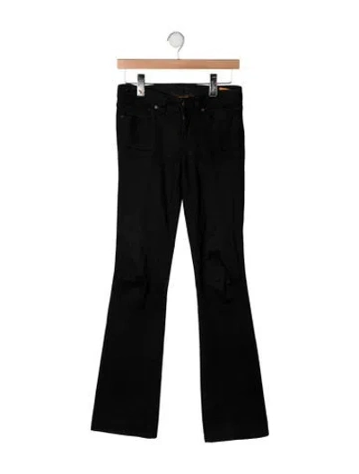 Pre-owned Tory Burch Mid-rise Flared Jeans In Black