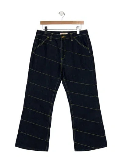 Pre-owned Tory Burch Mid-rise Flared Jeans In Blue