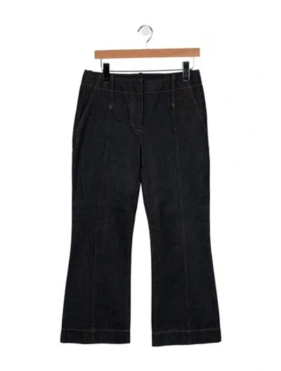 Pre-owned Tory Burch Mid-rise Flared Jeans In Blue
