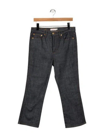 Pre-owned Tory Burch Mid-rise Flared Jeans In Blue