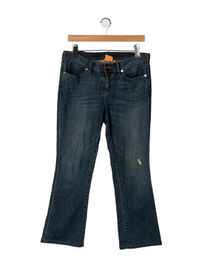 Pre-owned Tory Burch Mid-rise Flared Jeans In Blue