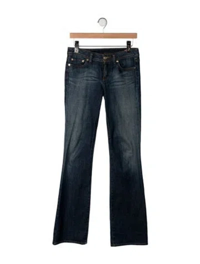 Pre-owned Tory Burch Mid-rise Flared Jeans In Blue