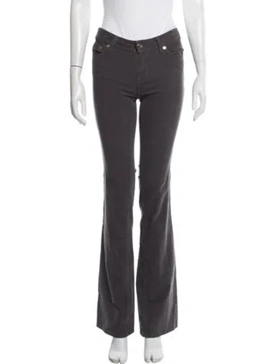 Pre-owned Tory Burch Mid-rise Flared Jeans In Grey