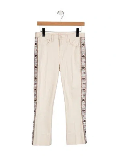 Pre-owned Tory Burch Mid-rise Flared Jeans In Neutrals