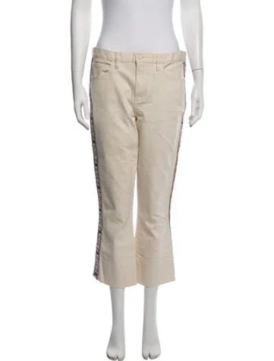 Pre-owned Tory Burch Mid-rise Flared Jeans In Neutrals