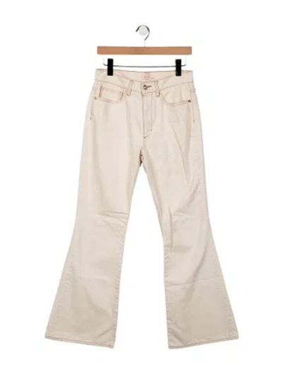 Pre-owned Tory Burch Mid-rise Flared Jeans In Neutrals