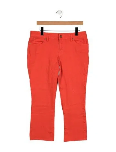 Pre-owned Tory Burch Mid-rise Flared Jeans In Orange