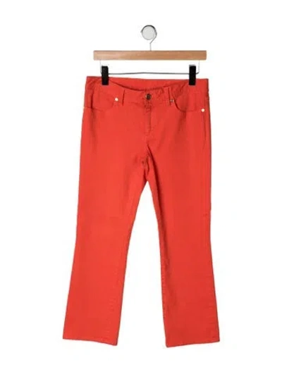 Pre-owned Tory Burch Mid-rise Flared Jeans In Orange