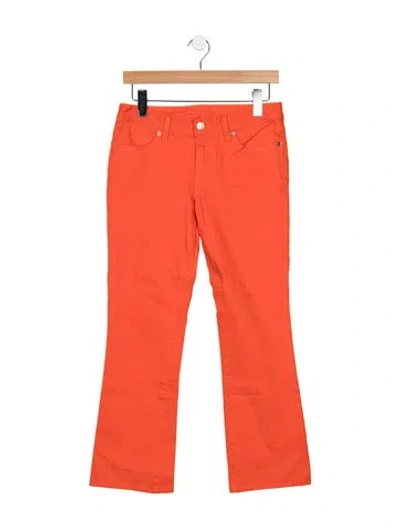 Pre-owned Tory Burch Mid-rise Flared Jeans In Orange