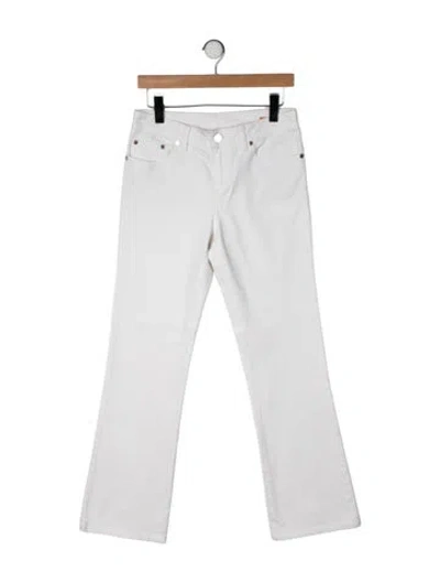 Pre-owned Tory Burch Mid-rise Flared Jeans In White