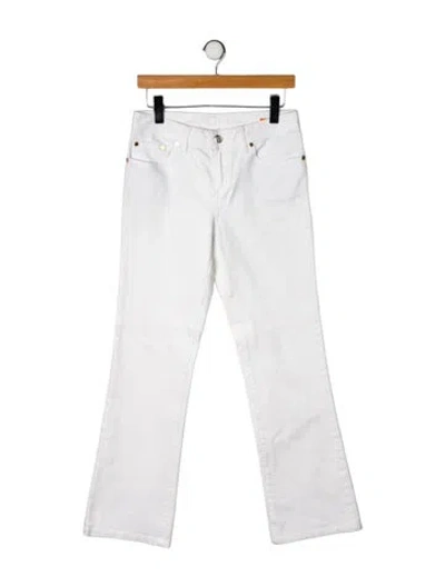 Pre-owned Tory Burch Mid-rise Flared Jeans In White