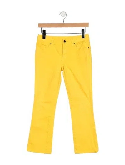 Pre-owned Tory Burch Mid-rise Flared Jeans In Yellow