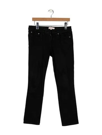 Pre-owned Tory Burch Mid-rise Skinny Leg Jeans In Black