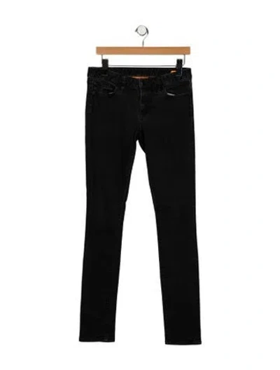 Pre-owned Tory Burch Mid-rise Skinny Leg Jeans In Black
