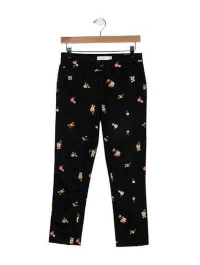 Pre-owned Tory Burch Mid-rise Skinny Leg Jeans In Black