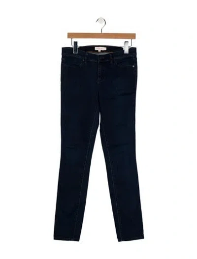 Pre-owned Tory Burch Mid-rise Skinny Leg Jeans In Blue