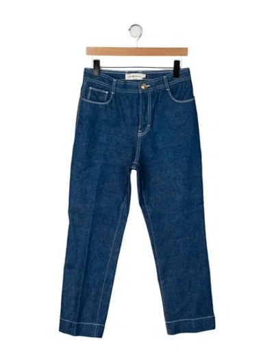 Pre-owned Tory Burch Mid-rise Skinny Leg Jeans In Blue
