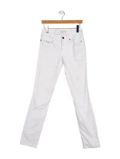 Pre-owned Tory Burch Mid-rise Skinny Leg Jeans In Blue