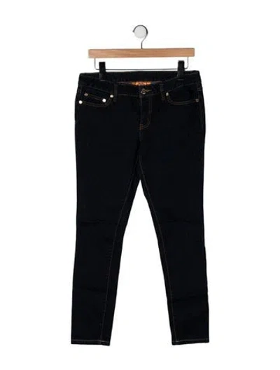 Pre-owned Tory Burch Mid-rise Skinny Leg Jeans In Blue