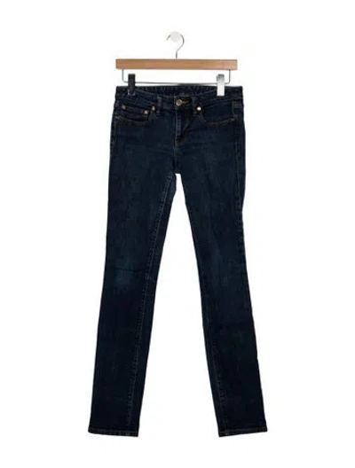 Pre-owned Tory Burch Mid-rise Skinny Leg Jeans In Blue
