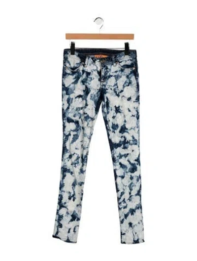 Pre-owned Tory Burch Mid-rise Skinny Leg Jeans In Blue