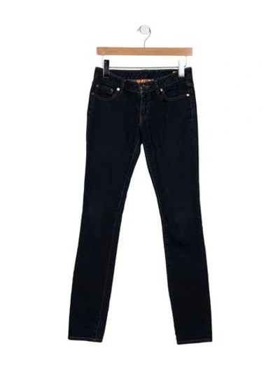 Pre-owned Tory Burch Mid-rise Skinny Leg Jeans In Blue