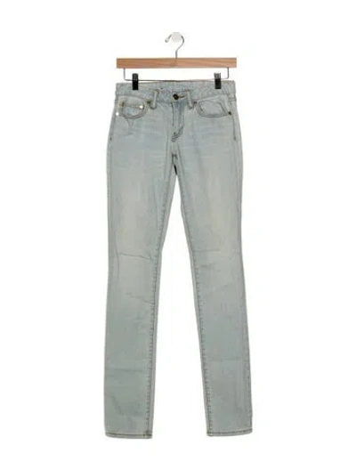 Pre-owned Tory Burch Mid-rise Skinny Leg Jeans In Blue