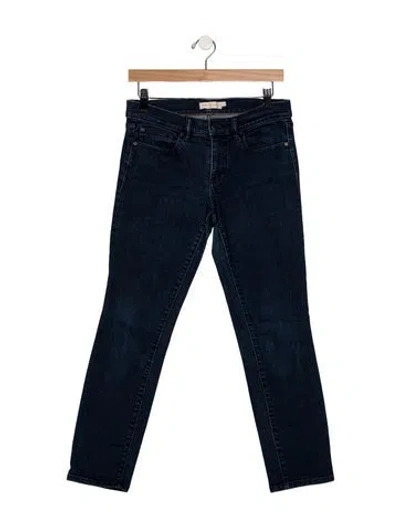 Pre-owned Tory Burch Mid-rise Skinny Leg Jeans In Blue