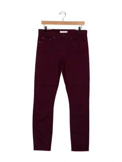 Pre-owned Tory Burch Mid-rise Skinny Leg Jeans In Burgundy