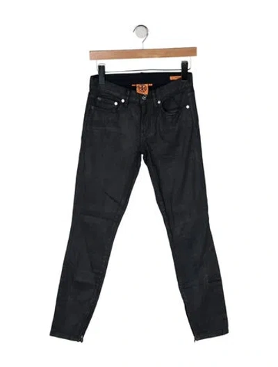 Pre-owned Tory Burch Mid-rise Skinny Leg Jeans In Grey