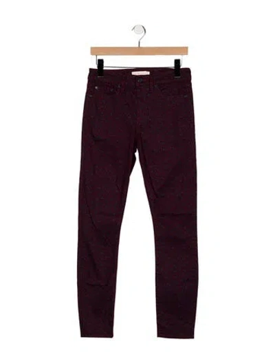 Pre-owned Tory Burch Mid-rise Skinny Leg Jeans In Red