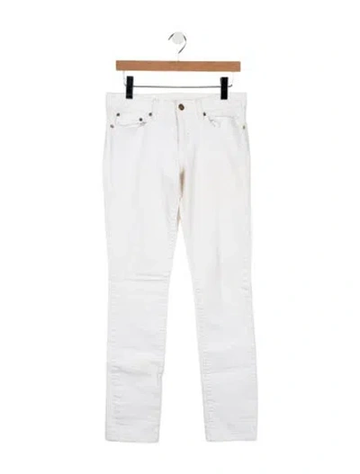 Pre-owned Tory Burch Mid-rise Skinny Leg Jeans In White