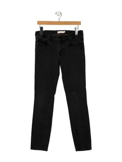 Pre-owned Tory Burch Mid-rise Straight Leg Jeans In Black