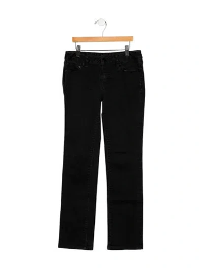 Pre-owned Tory Burch Mid-rise Straight Leg Jeans In Black