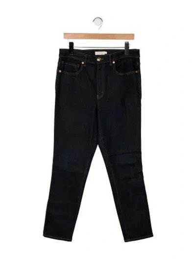 Pre-owned Tory Burch Mid-rise Straight Leg Jeans In Black