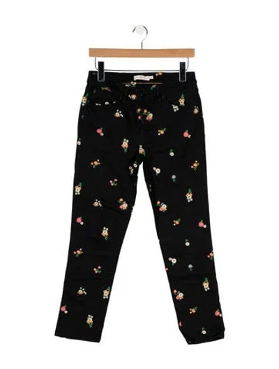 Pre-owned Tory Burch Mid-rise Straight Leg Jeans In Black