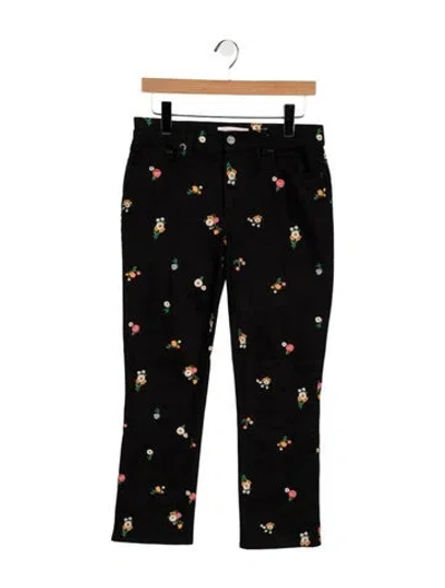 Pre-owned Tory Burch Mid-rise Straight Leg Jeans In Black