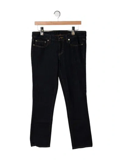Pre-owned Tory Burch Mid-rise Straight Leg Jeans In Black