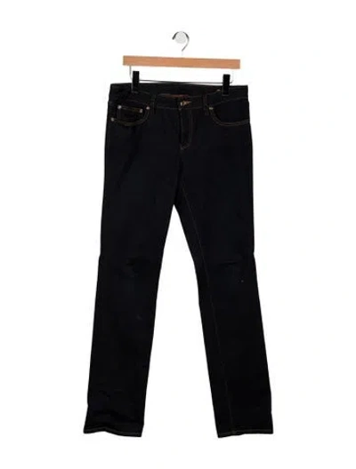 Pre-owned Tory Burch Mid-rise Straight Leg Jeans In Black