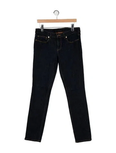 Pre-owned Tory Burch Mid-rise Straight Leg Jeans In Blue