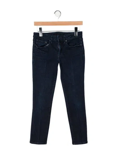 Pre-owned Tory Burch Mid-rise Straight Leg Jeans In Blue