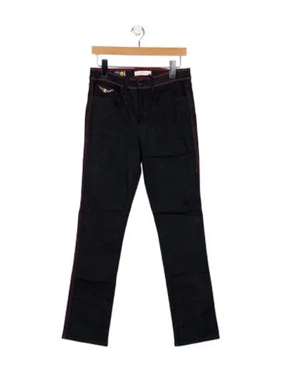Pre-owned Tory Burch Mid-rise Straight Leg Jeans In Blue