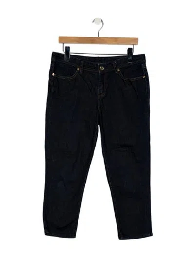 Pre-owned Tory Burch Mid-rise Straight Leg Jeans In Blue